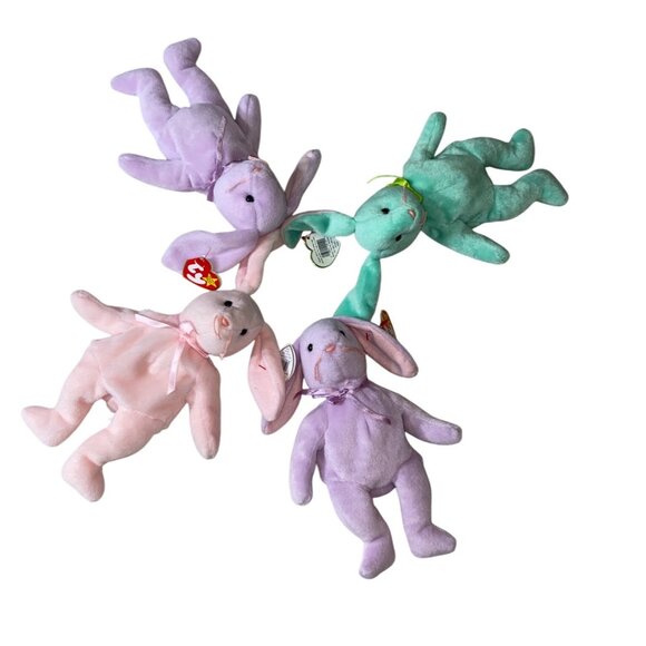 Ty Beanie Babies Hoppity Floppity Hippity Plush Bunny Lot - Picture 9 of 12